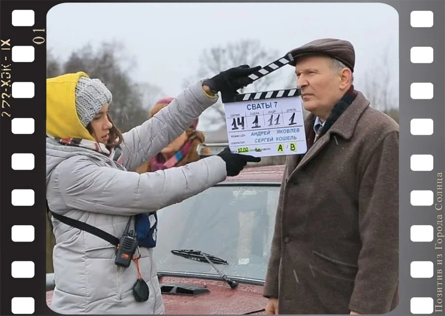 Фёдор Добронравов на съёмках сериала "Сваты 7". Фото из открытых источнкиков