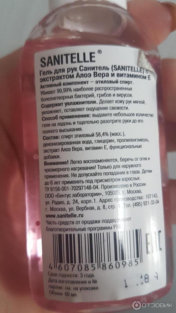 Гель для рук антисептический