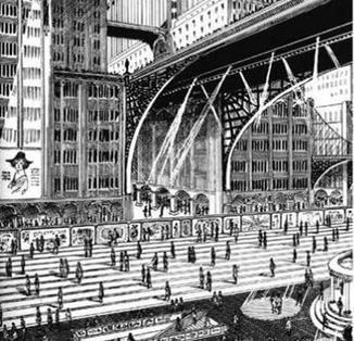 А вот это художник экстраполировал индустриальный стиль тридцатых