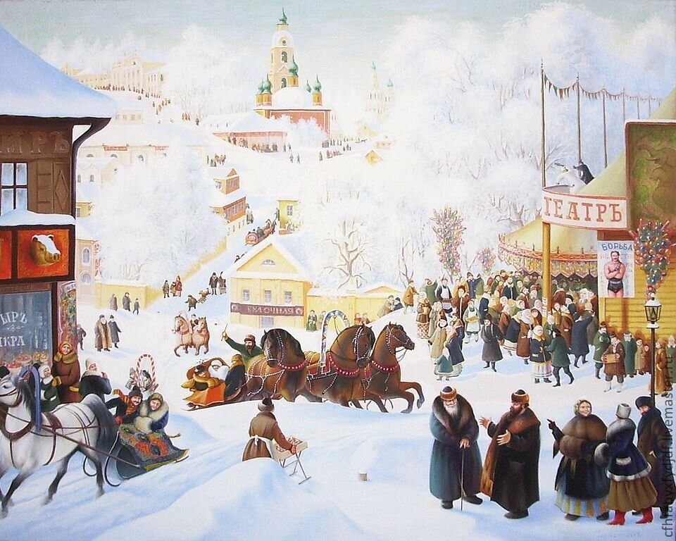 Картины б м кустодиева масленица