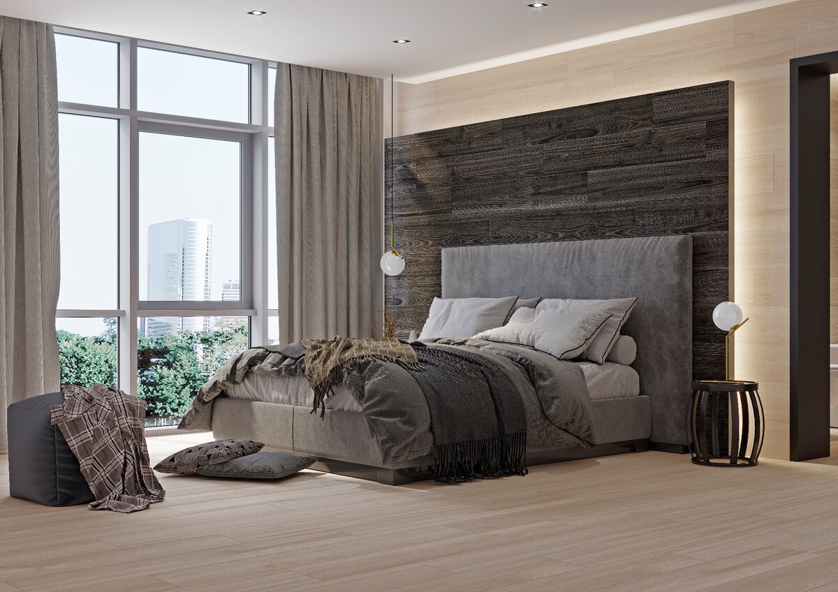 Керамогранит под дерево в спальне из коллекции MADERA  от KERRANOVA