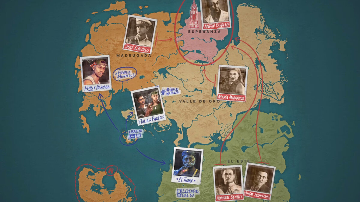 Яра разделена на регионы. У каждого свой босс и лидеры повстанцев. 