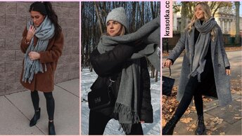 12 идеальных способов разнообразить образ с чем носить серый шарф