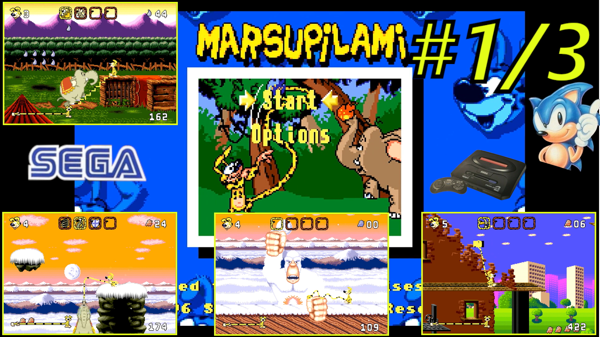 Marsupilami (Сега / Mega Drive / Genesis) - Прохождение на лучшую концовку.  БЕЗ КОММЕНТАРИЕВ. БЕЗ фильтров. Оригинальный кадр. Часть 1/3 | Emuzom Games  | Дзен