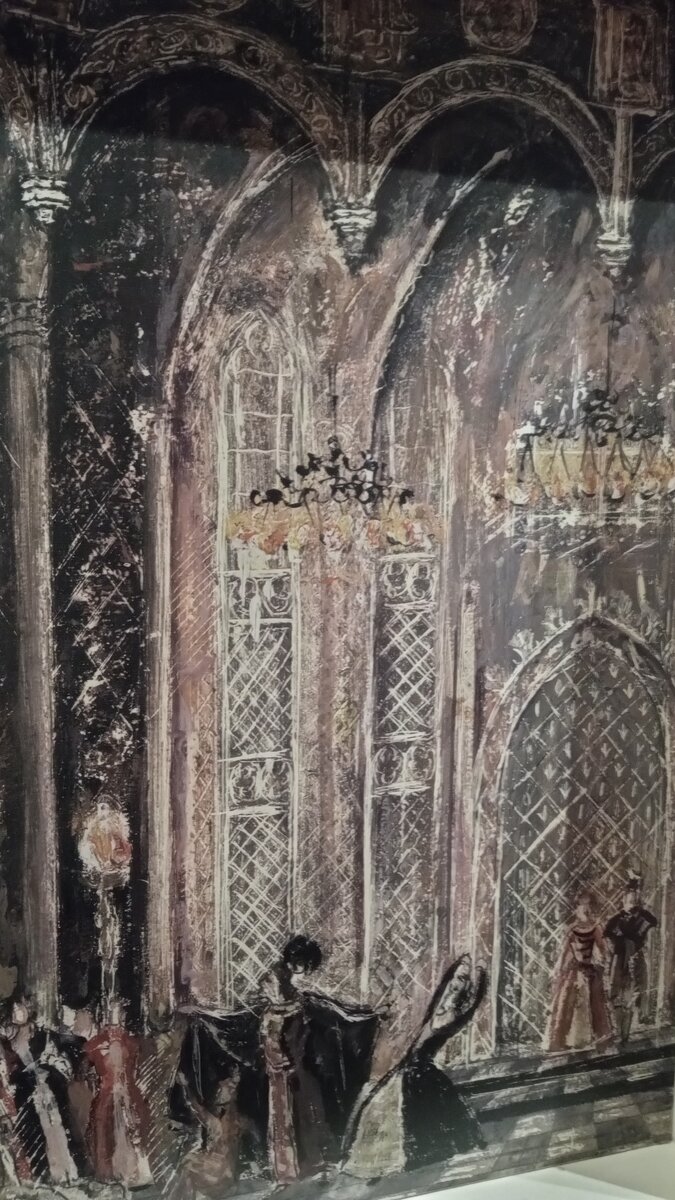 А.Ф. Лушин. Эскиз декорации 3 акта Лебединого озера. Постановка театра им. К.С. Станиславского и В.И. Немировича-Данченко.