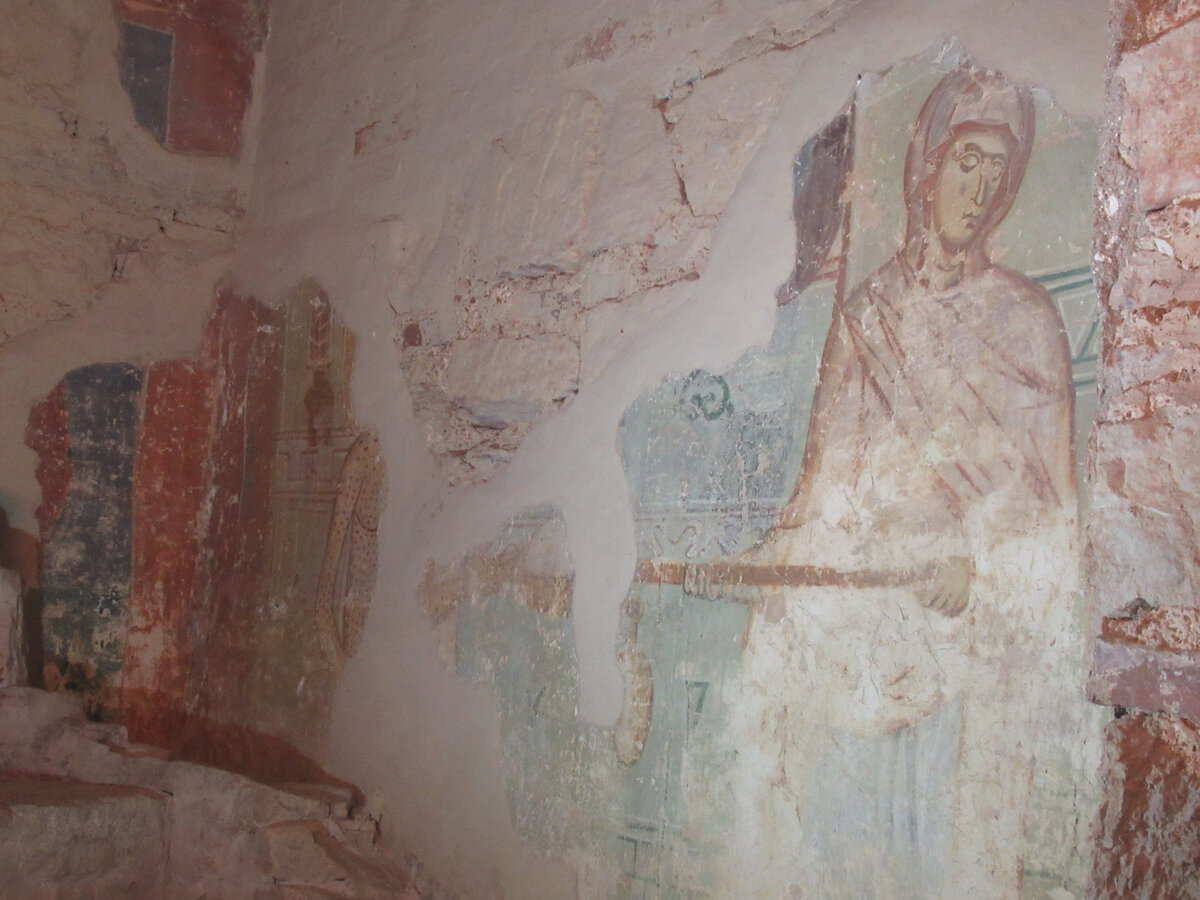 Иов на гноище. Фреска в подцерковье храма. После 1113