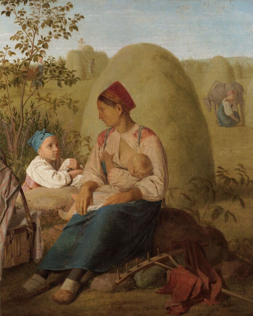 "Сенокос", А.Г. Венецианов, середина 1820-х. Третьяковская галерея, Москва.
