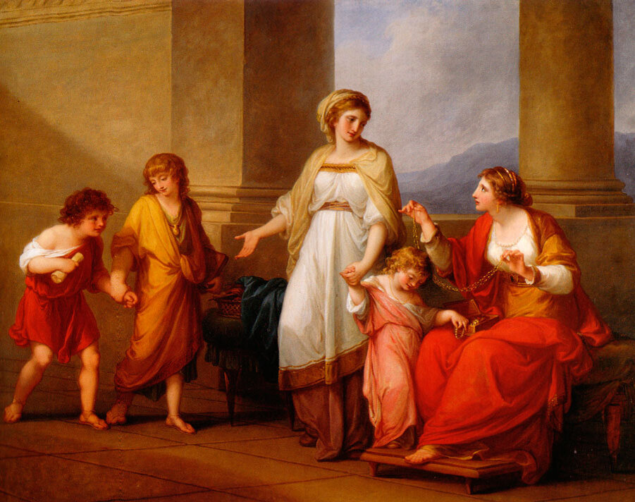 Ангелика Кауфман.   Корнелия, мать Гракхов,  1785