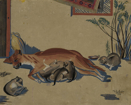 Собака со щенками, 1922