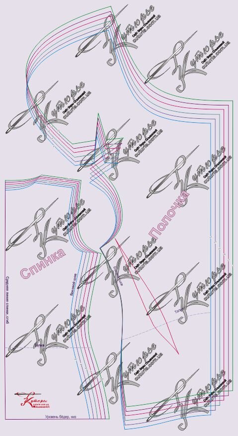 Выкройки спинки и полочки для худи