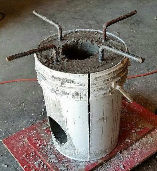 Печь из бочек для гаража и печь-ракета из бетона