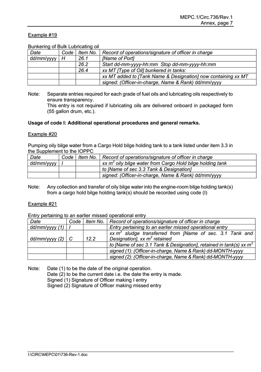 Oil Record Book Как правильно заполнять и вести Журнал нефтяных