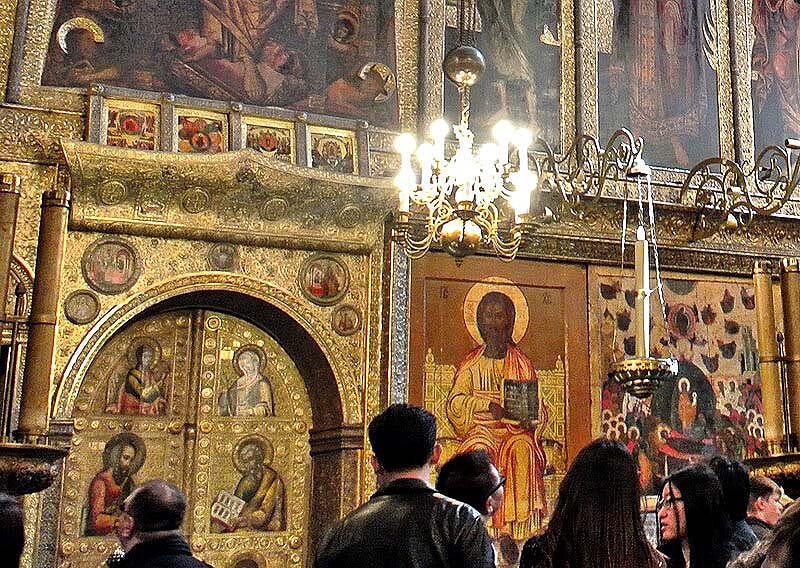 Иконостас церкви Успения Пресвятой Богородицы Московского Кремля. Фрагмент