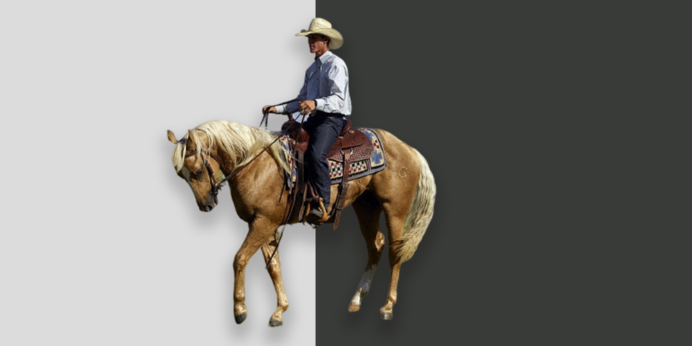 Понятия не имею, как иллюстрировать абстрактные темы. Вот вам ковбой: он бежит из тьмы во свет, и точно знает, как привлечь внимание