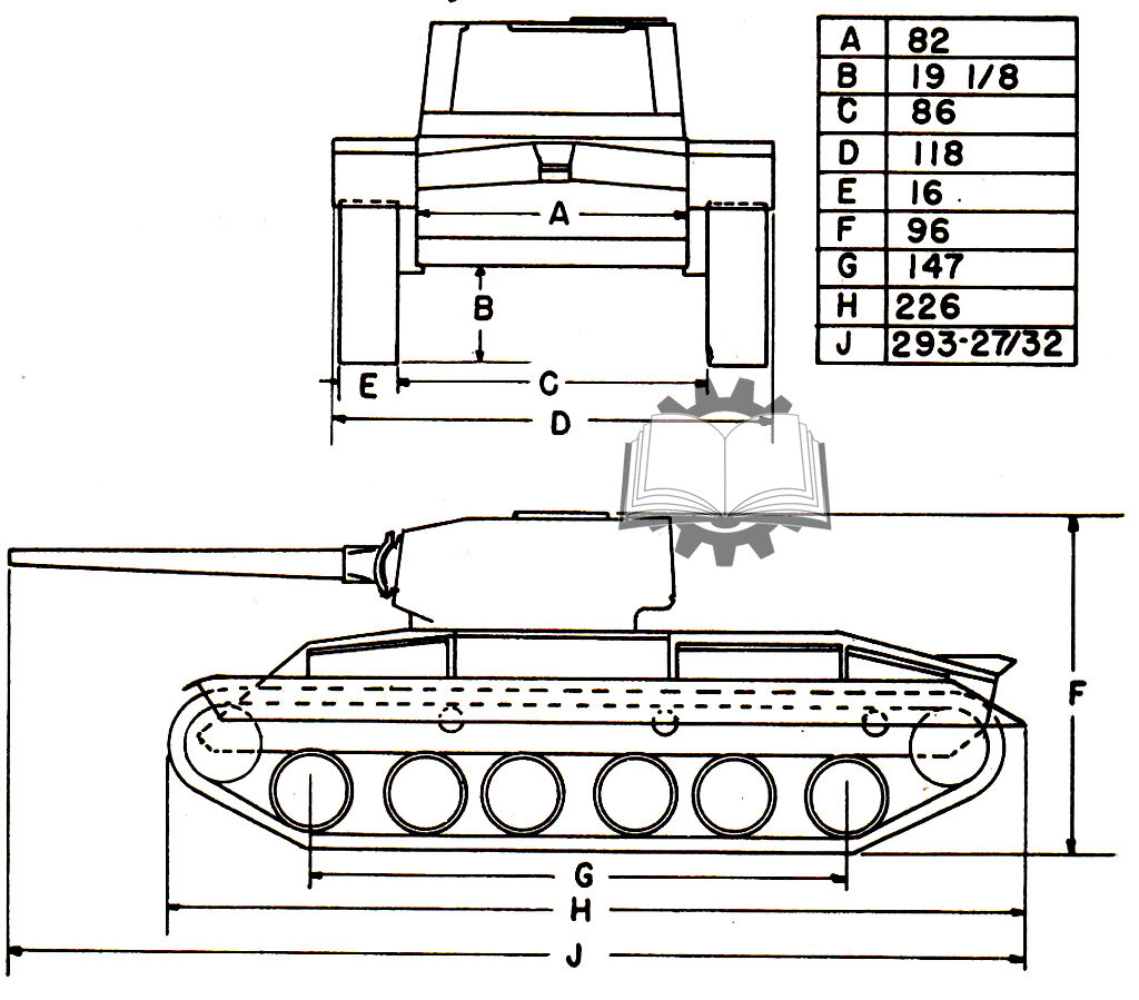 Общая высота танка составила 2438 мм, существенно ниже Medium Tank M4.