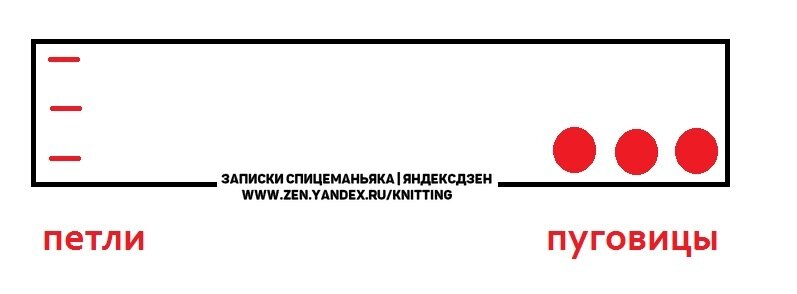 Ширина между пуговицами соответствует петлям на другой стороне шарфоснуда