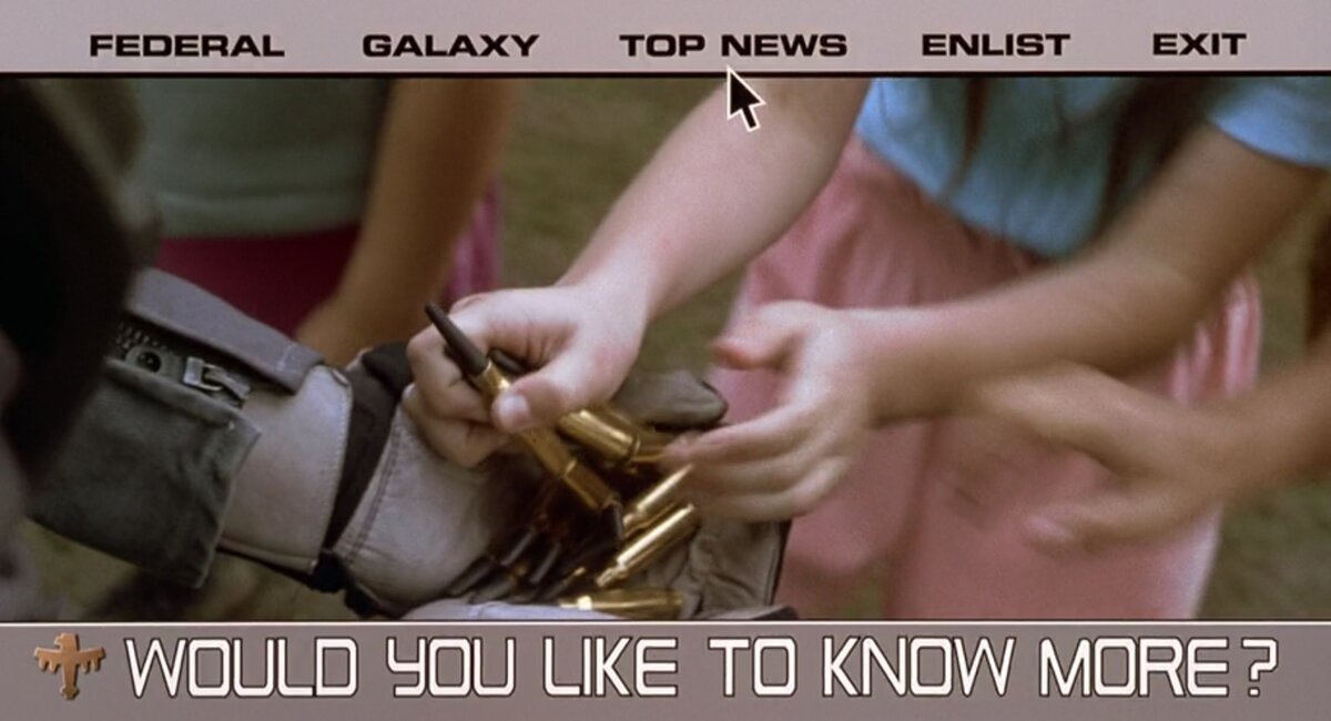 Периодически в фильме мелькают небольшие пропагандистские ролики, некоторых из них поразительно хорошо ложатся под формат современного интернета.