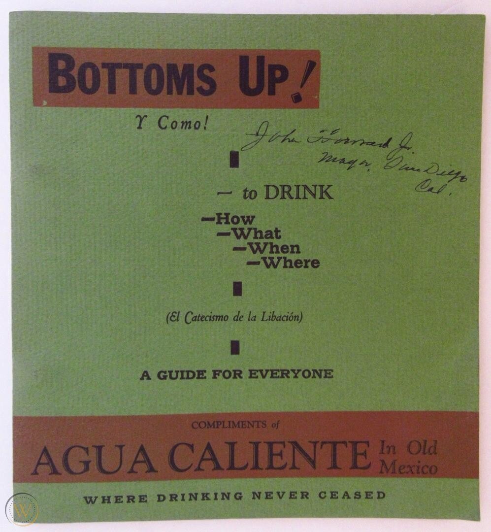 Обложка оригинальной брошюры 1934 года с автографом мэра Сан Диего Джона Форварда