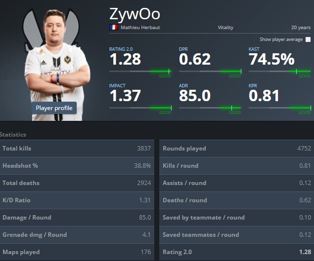 Статистика взята с сайта HLTV.ORG