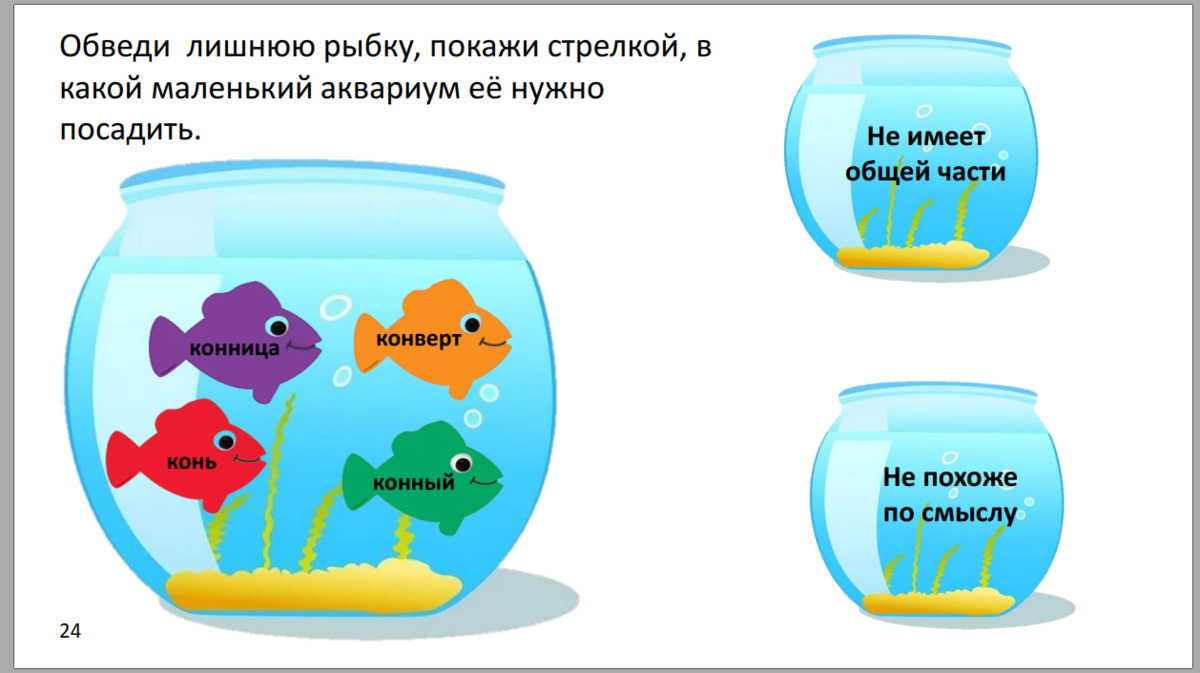 Страница из альбома "Играем с однокоренными словами"