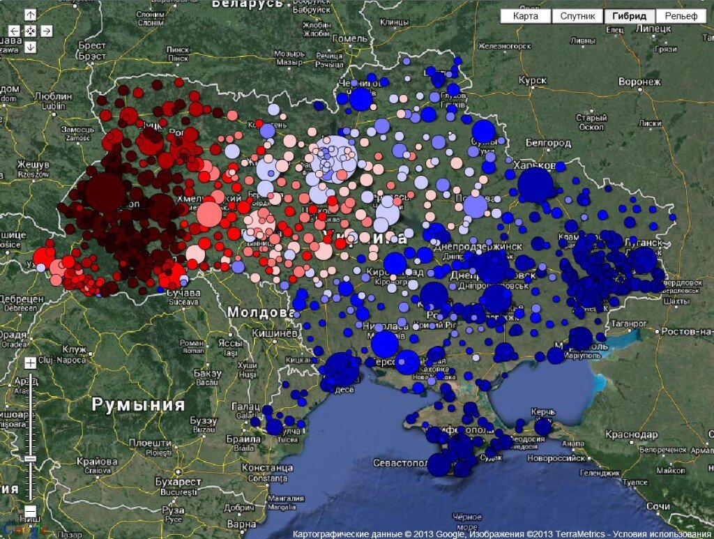 Украина русский язык карта