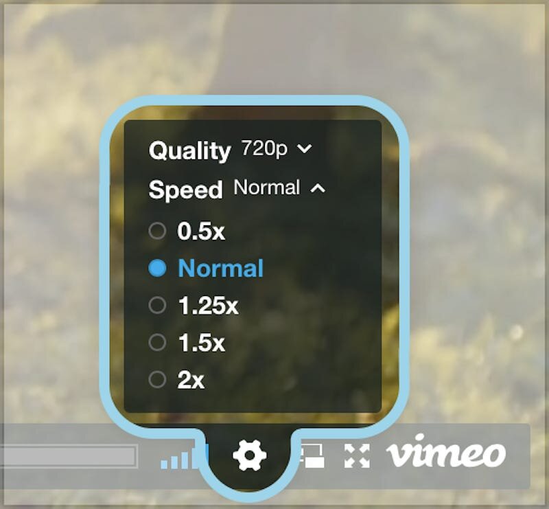 Любопытно, что у большинства плееров нет варианта большего ускорения воспроизведения. Должно быть, неспроста? Иллюстрация Vimeo.