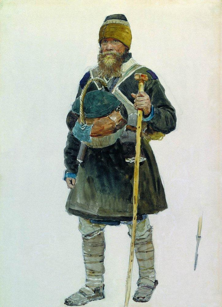 Паломник. Иллюстрация Ильи Репина. До 1930 года