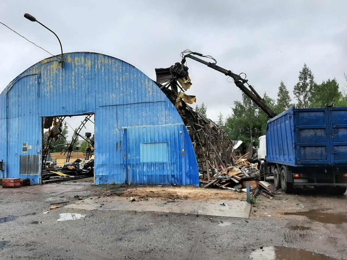 Демонтаж ангара от Ломсталь