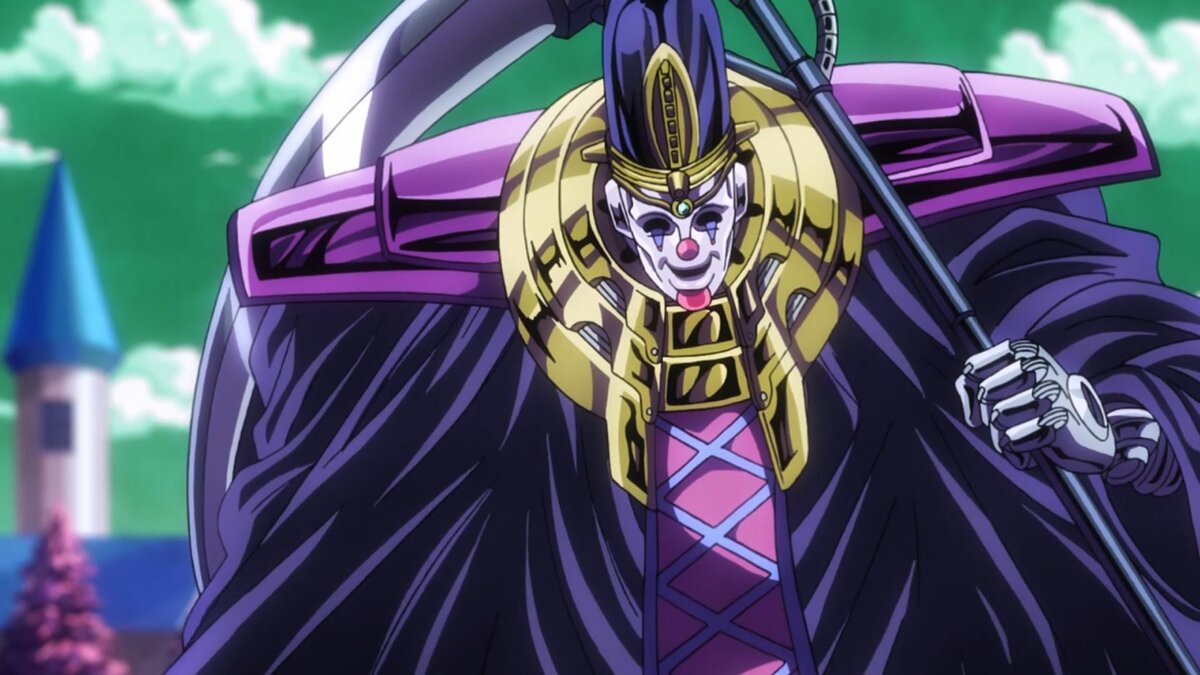 Кадр из аниме "Невероятные Приключения ДжоДжо"