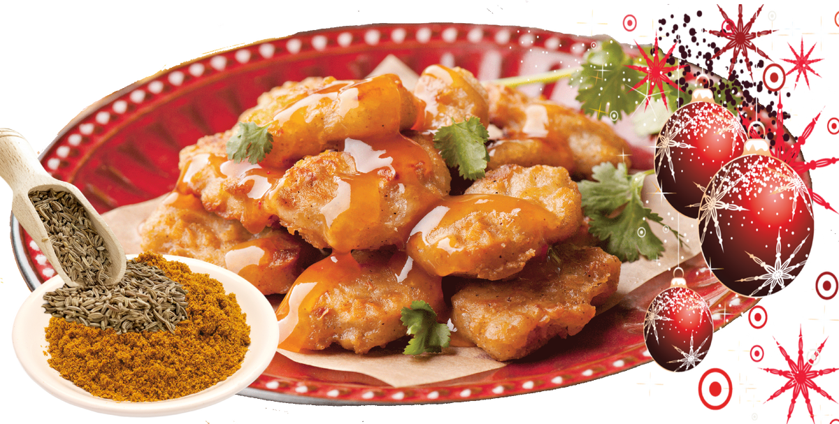 Медовая курочка с карри и тмином