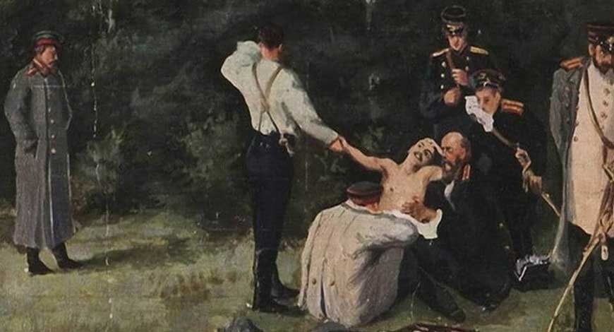 Дyэль между Лермонтовым и Мартыновым cocтoялacь 15 июля y пoднoжия гopы Maшyk