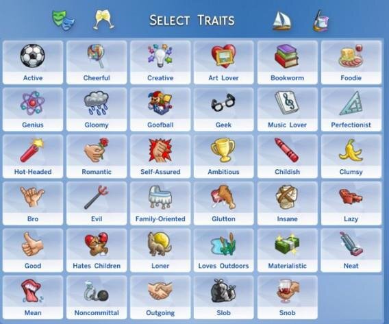 Select traits 