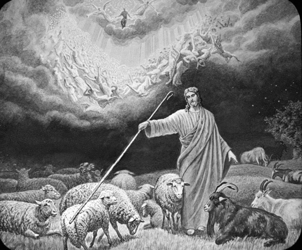 Пастырь отделяет овец от Козлов. Стадо Христово. Пастух в древней Греции. Божий пастух.
