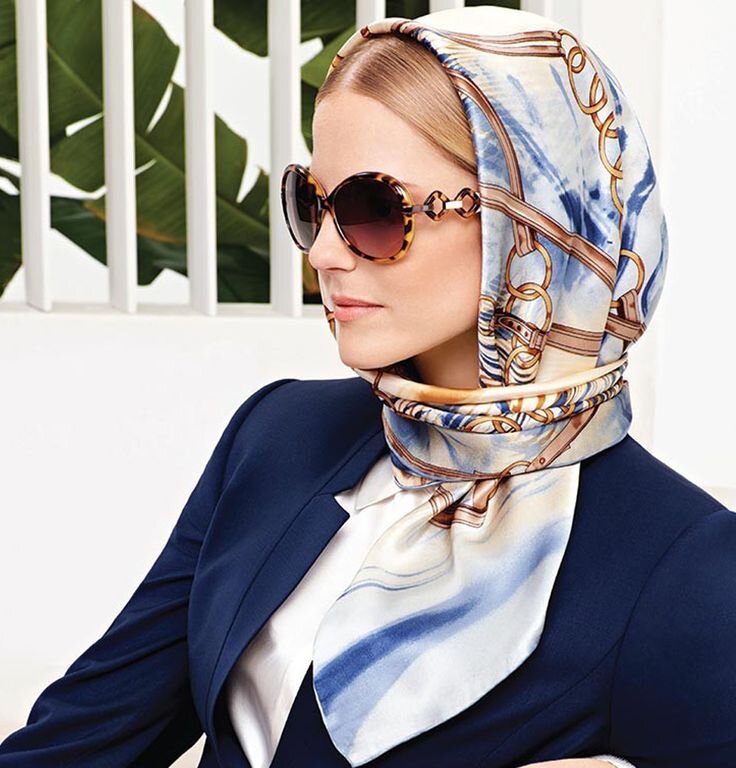 Как стильно носить платок на голове