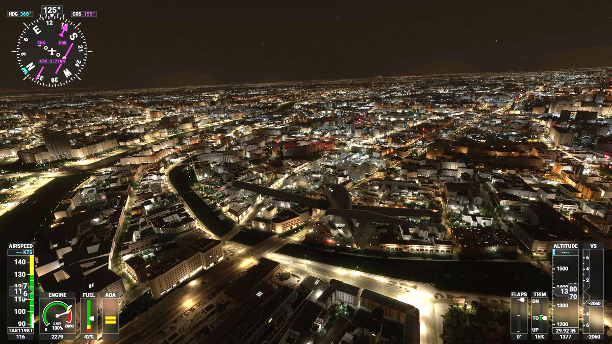 Скриншот ночной Москвы