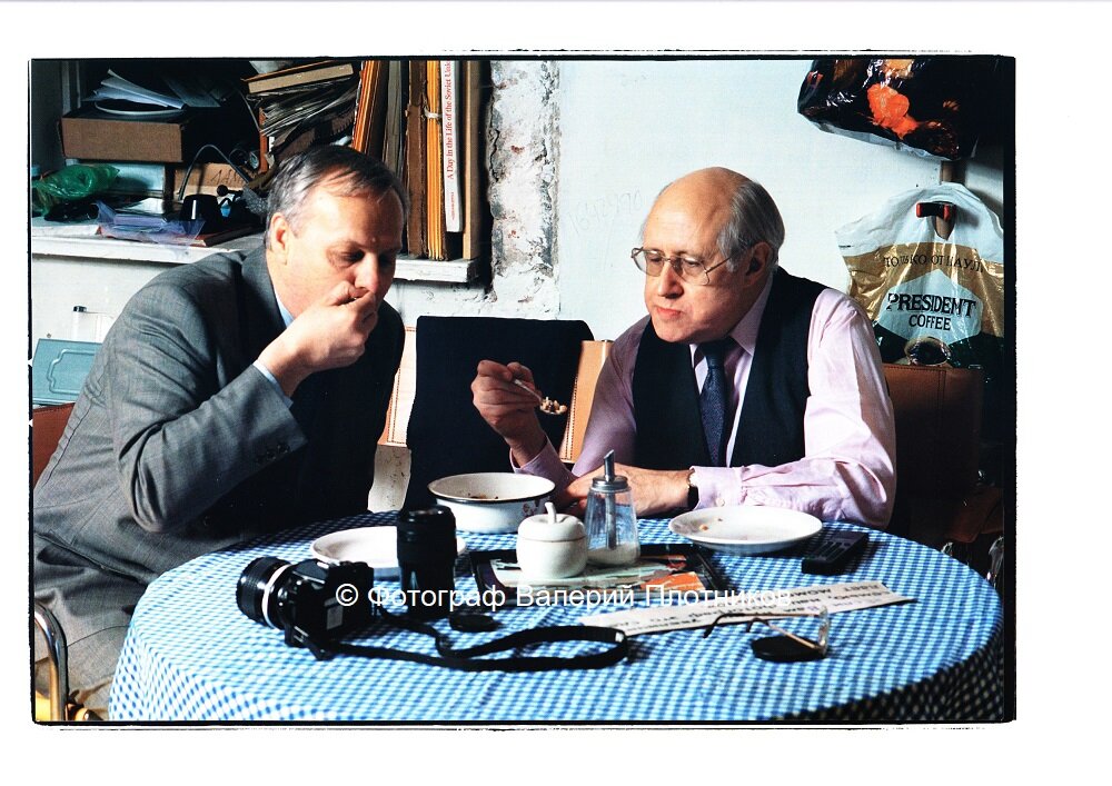 Анатолий Собчак и Мстислав Ростропович в студии Плотникова. Снято 1996/03/14