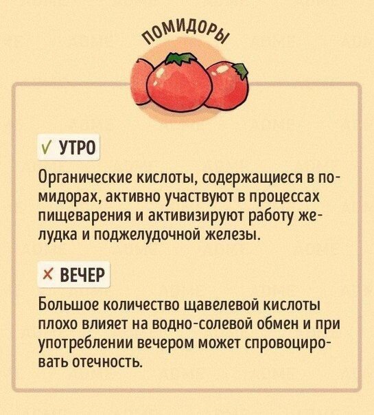 В какое время лучше есть те или иные продукты