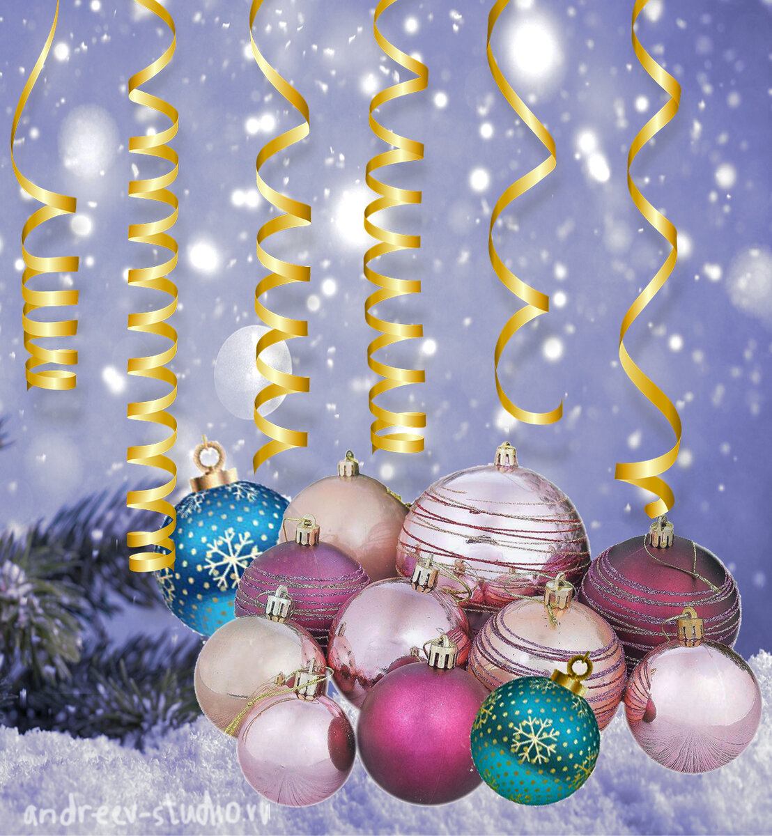 Новогодняя открытка для года 2021 (коллаж авторов).