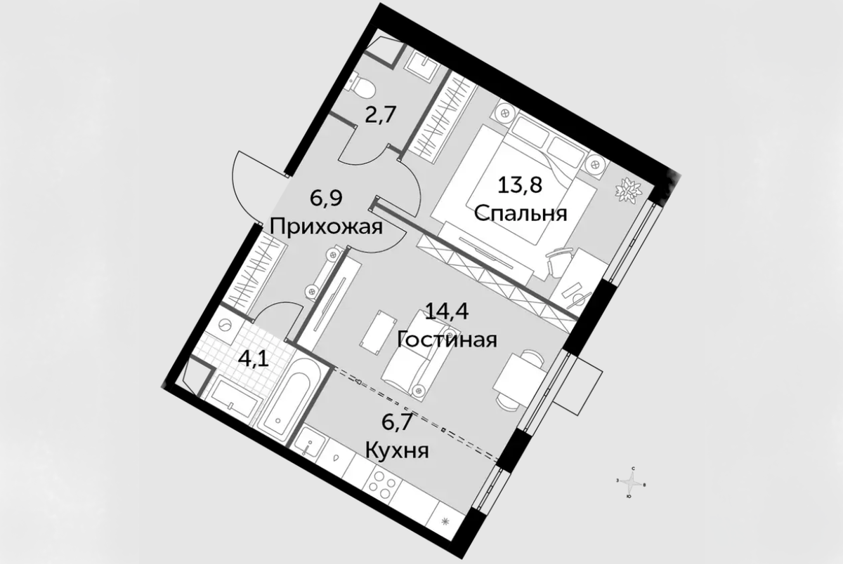 Есть и классические варианты планировок с квадратными комнатами и изолированной кухней