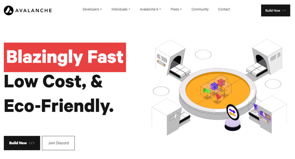 Сайт проекта Avalanche (AVAX)