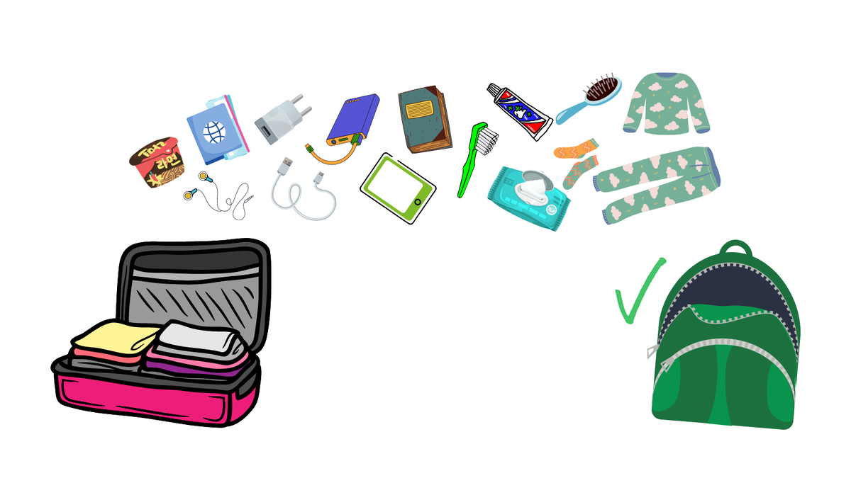 Все необходимое лучше положить в рюкзак. Удобнее держать под рукой, чем постоянно лазить к чемодану.