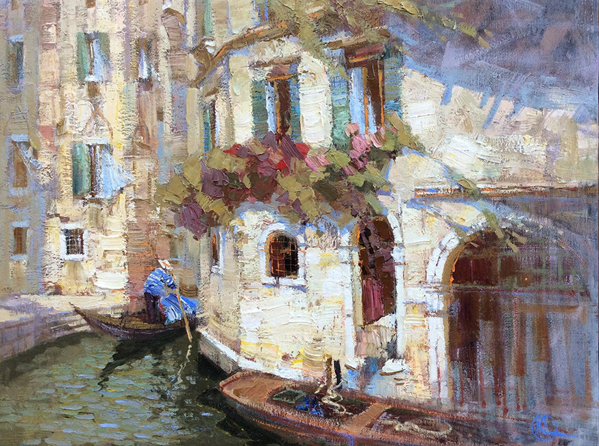10. Комарова Елена,  "Бархатный сезон", холст, масло, 45x60 см, 2017. Изображение отсюда: art-helicon.ru   