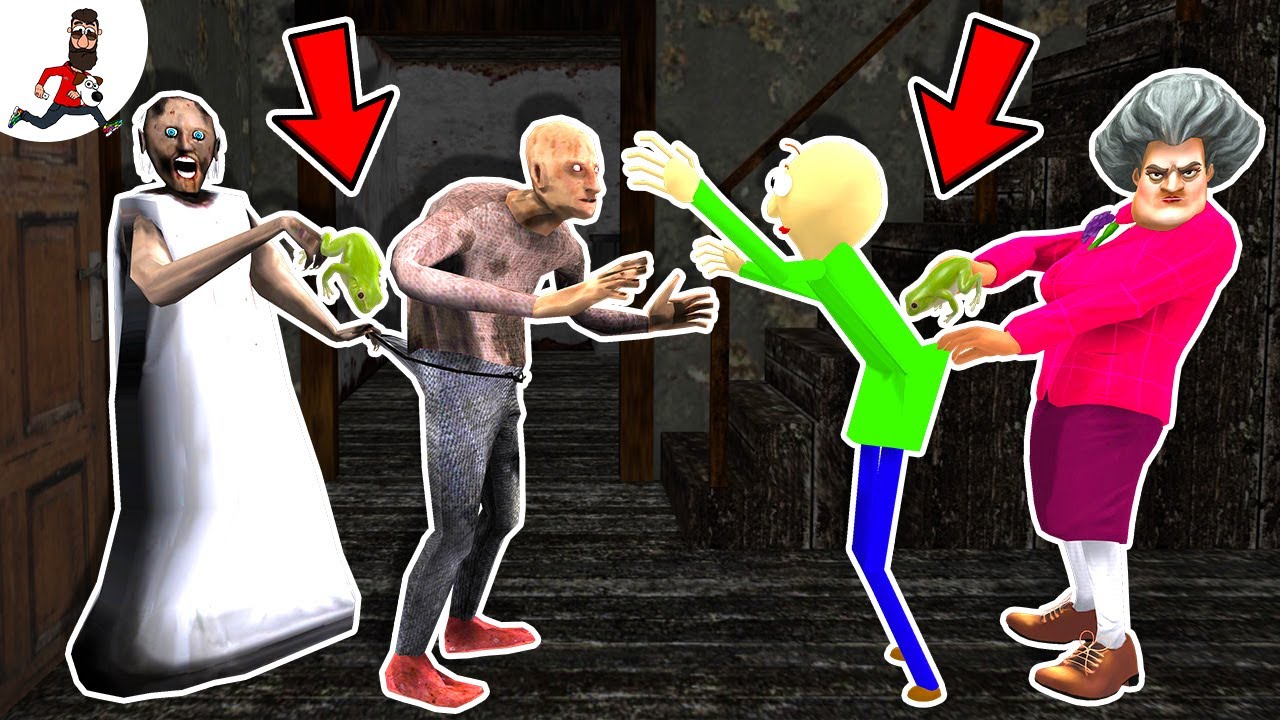 Granny, Grandpa vs Baldi, Scary Teacher ► funny horror animation granny  parody Tui Tui