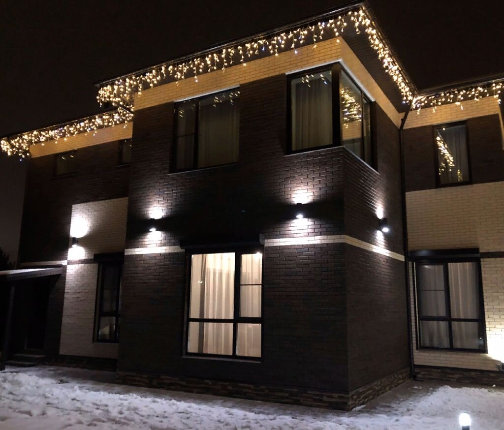 подсветка дома снаружи фото двухэтажного дома