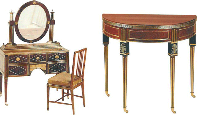              Мебель в стиле «жакоб» серийного производства, первая половина 19 века