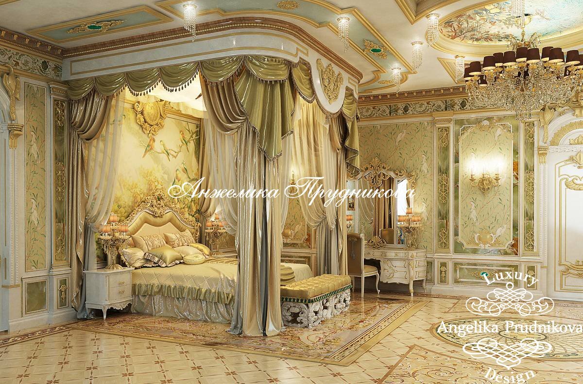 Дизайн-проект барочной спальни с пологом