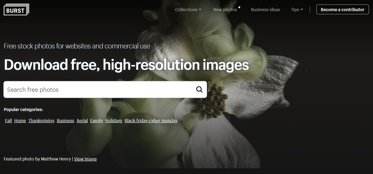 Burst - бесплатная платформа со стоковыми фото от Shopify