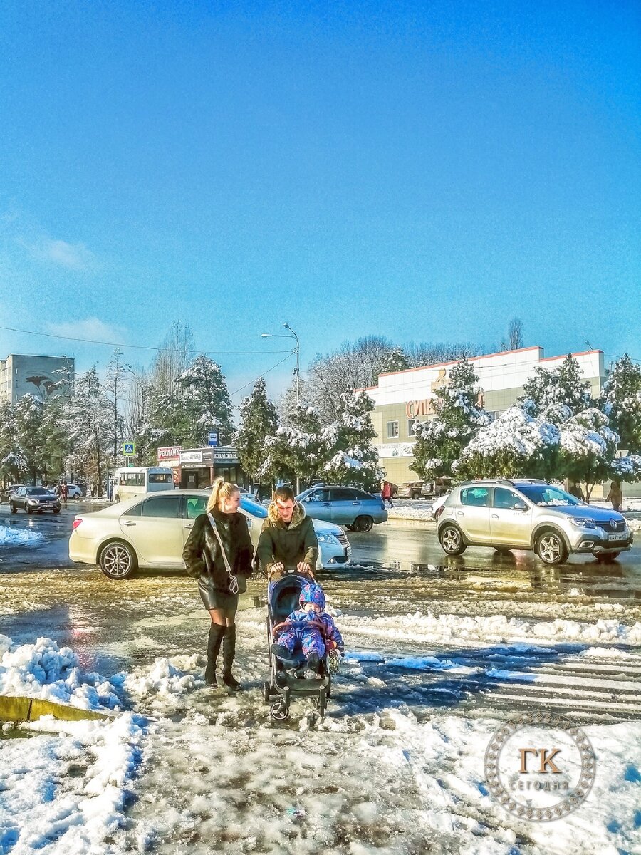 Суровая зима в Краснодарском крае.