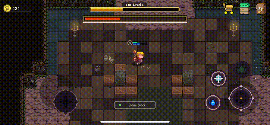 Геймплей мобильной игры Elemental Dungeon