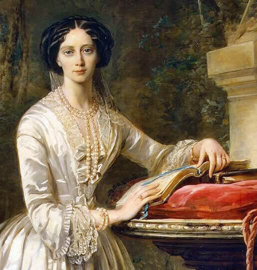 Деталь портрета великой княгини Марии Александровны, Кристина Робертсон, 1849. Из коллекции Государственного Эрмитажа